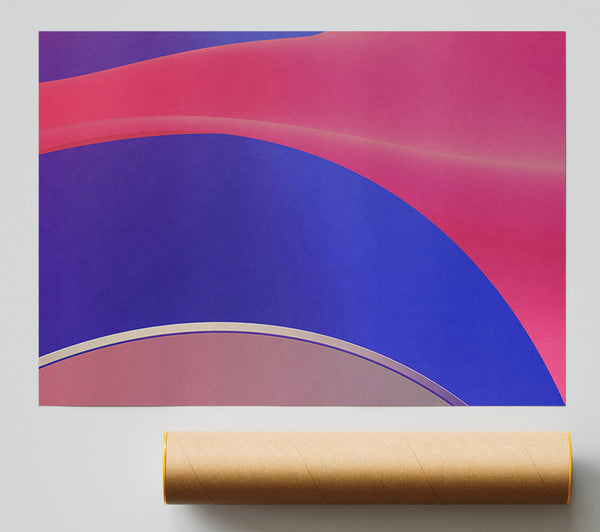 Pink Abstract Curves Poster