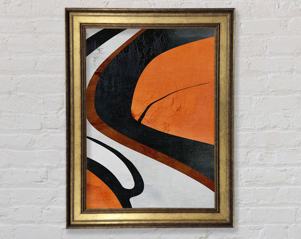 White  Orange And White Swirls Framed Print