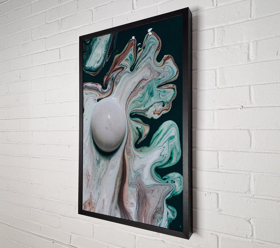  A Canvas Print of White Swirl And Green Flow Canvas Art