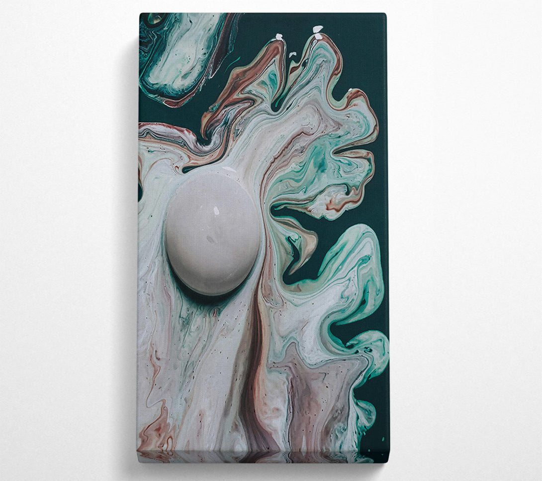  A Canvas Print of White Swirl And Green Flow Canvas Art