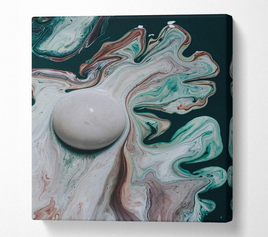  A Canvas Print of White Swirl And Green Flow Canvas Art
