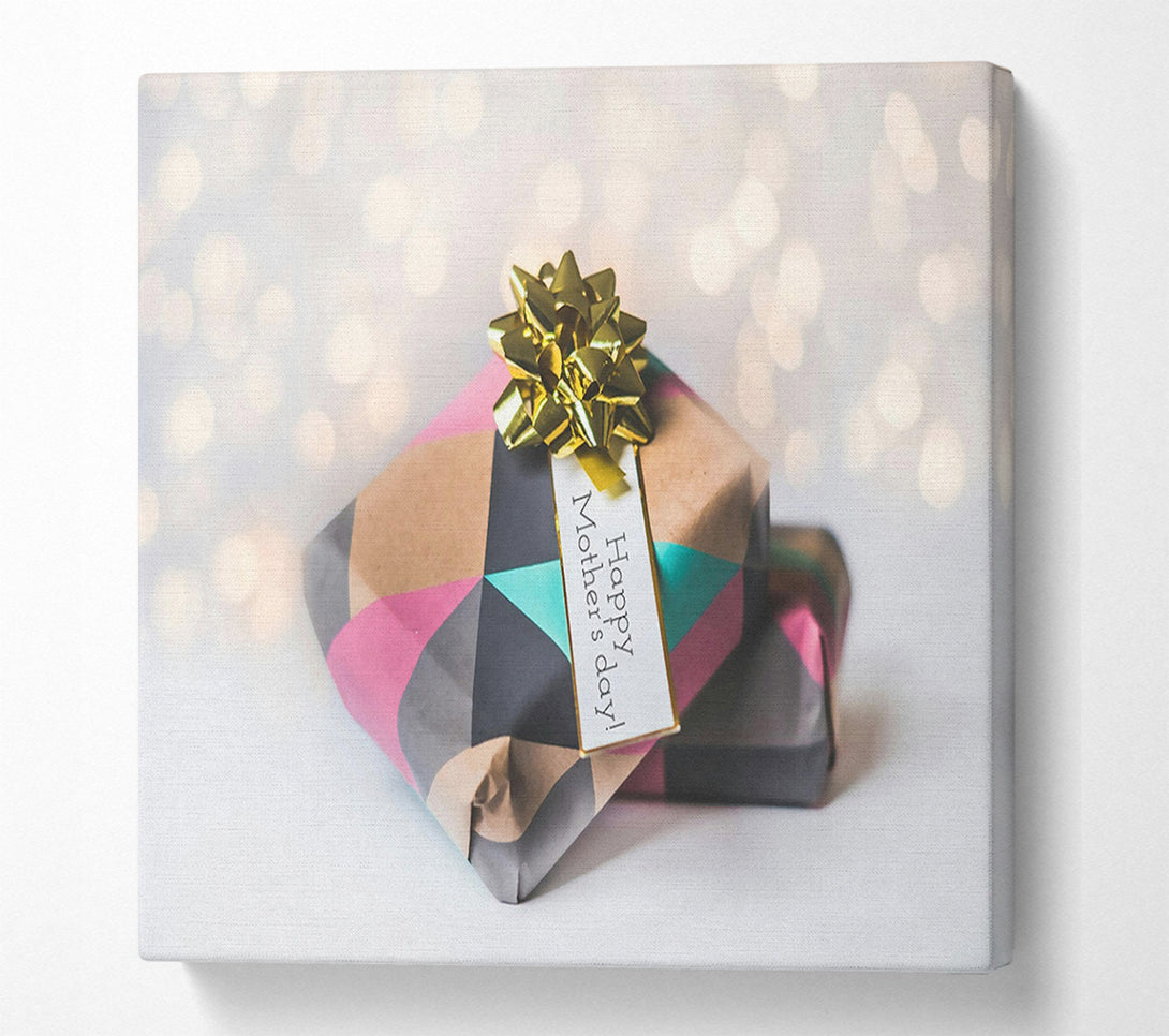  A Canvas Print of Pink Gift With Lights Canvas Print