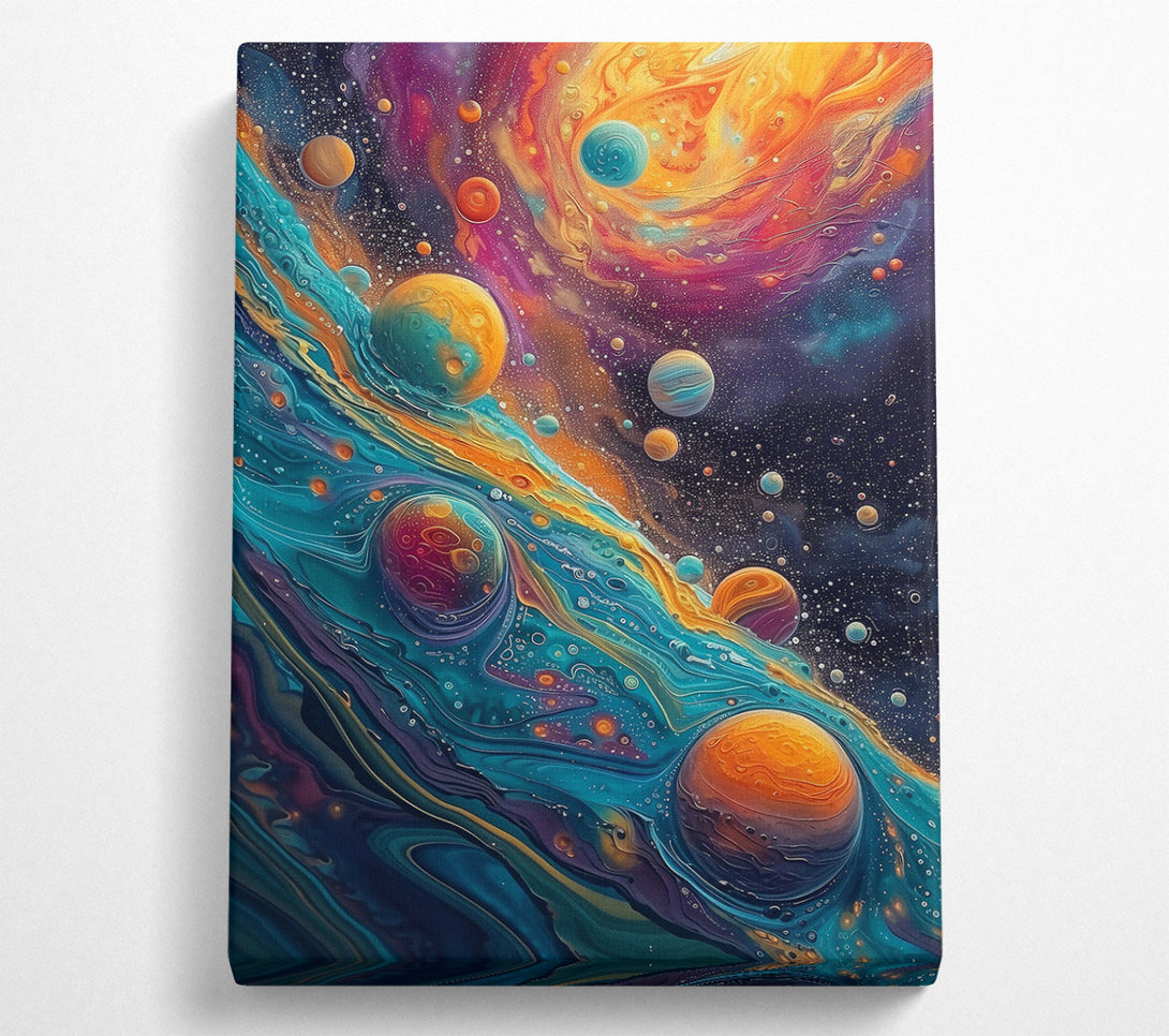  A Canvas Print of Teal Cosmic Swirl Canvas Art