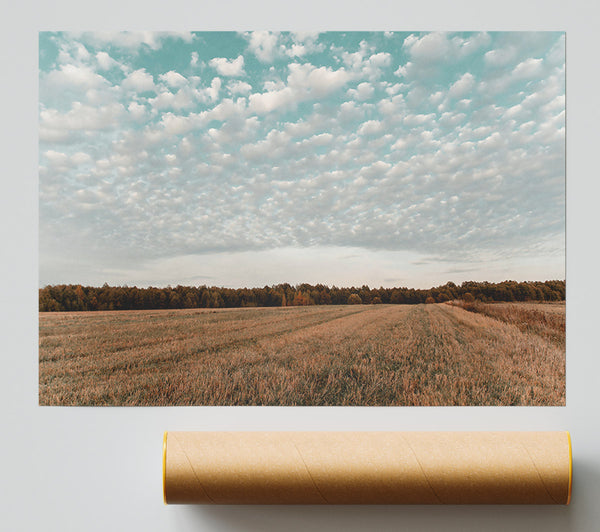 Teal Sky Field Giclee Print