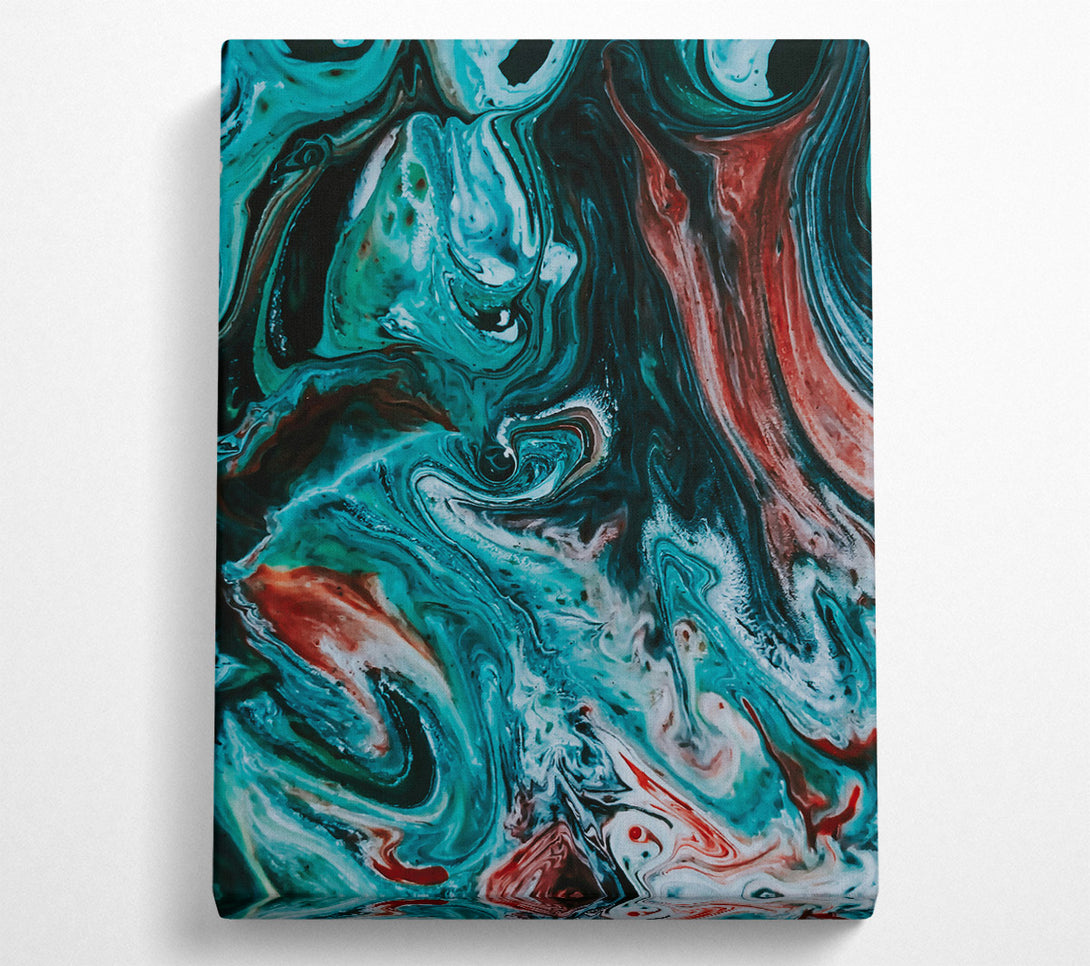  A Canvas Print of Teal Swirling Dreams Canvas Art