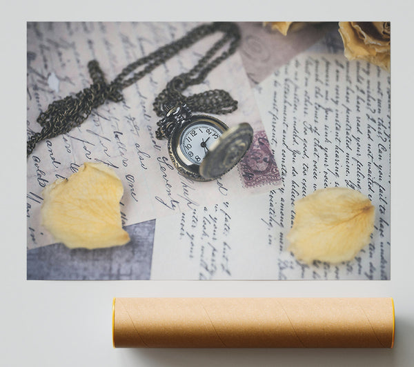 Golden Time'S Compass Print