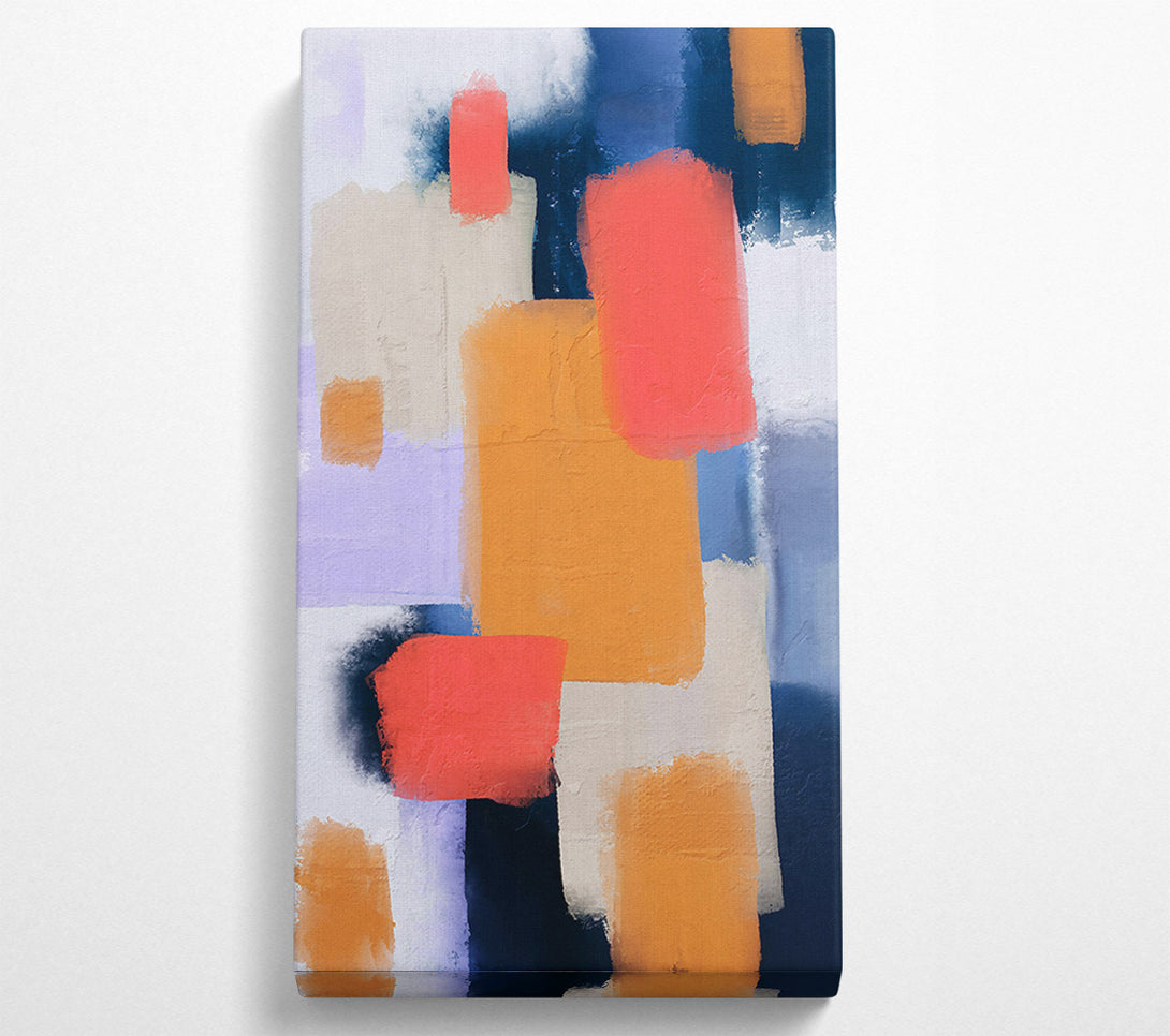  A Canvas Print of Coral Abstract Blocks Canvas Wall Art