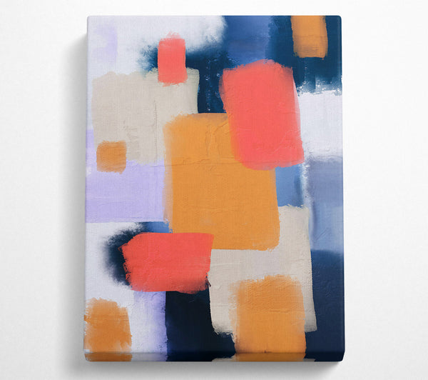  A Canvas Print of Coral Abstract Blocks Canvas Wall Art