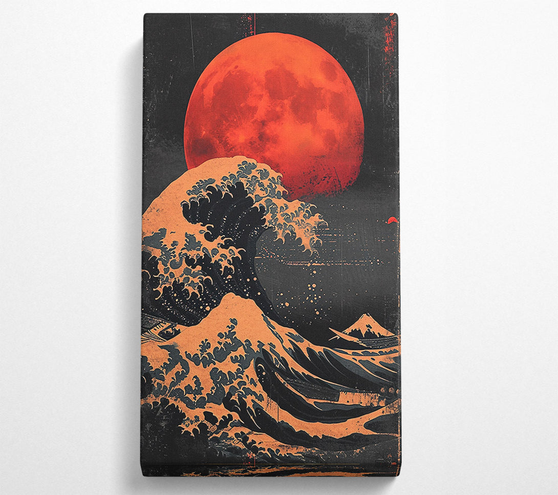  A Canvas Print of Blood Moon Waves Canvas Print