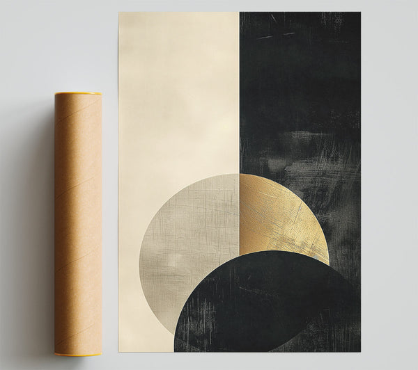 Golden Eclipse Shapes Poster