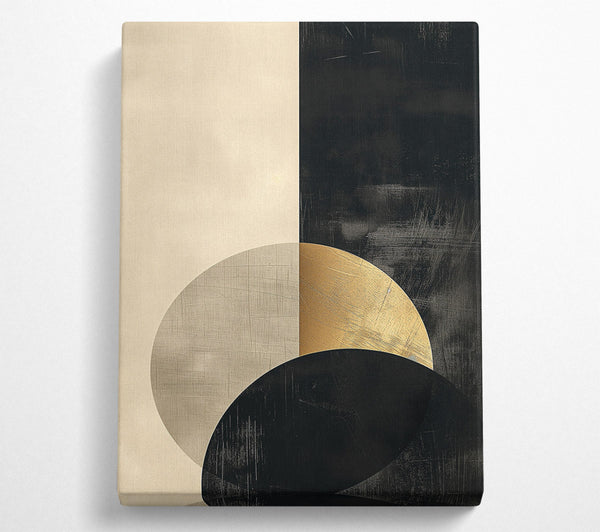  A Canvas Print of Golden Eclipse Shapes Canvas Print