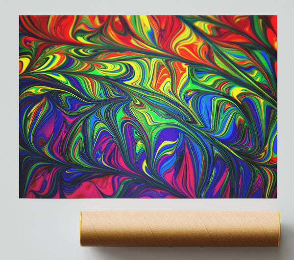 Green Swirls Of Color Poster