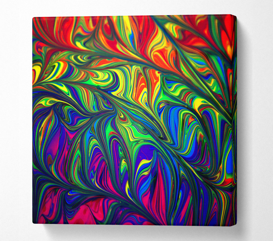  A Canvas Print of Green Swirls Of Color Canvas Print