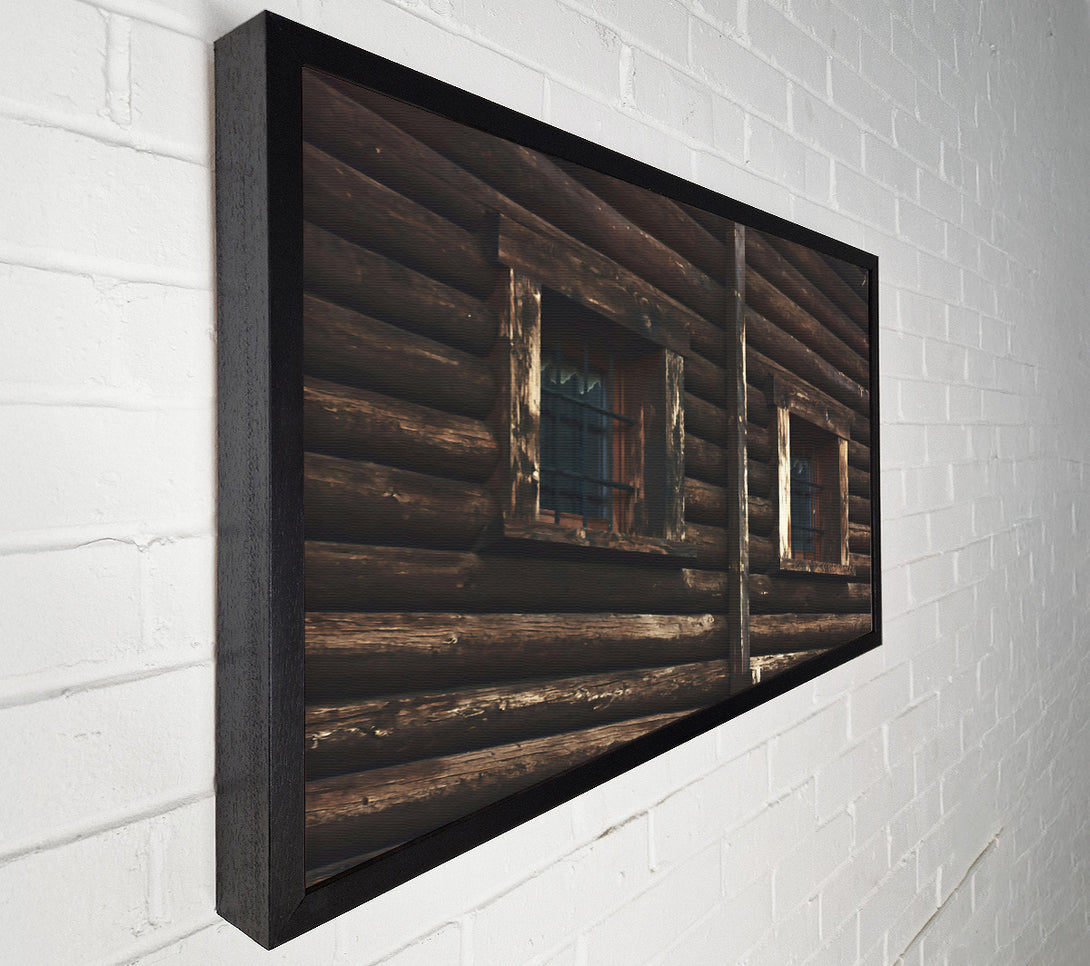  A Canvas Print of Dark Wood Windows Canvas Wall Art