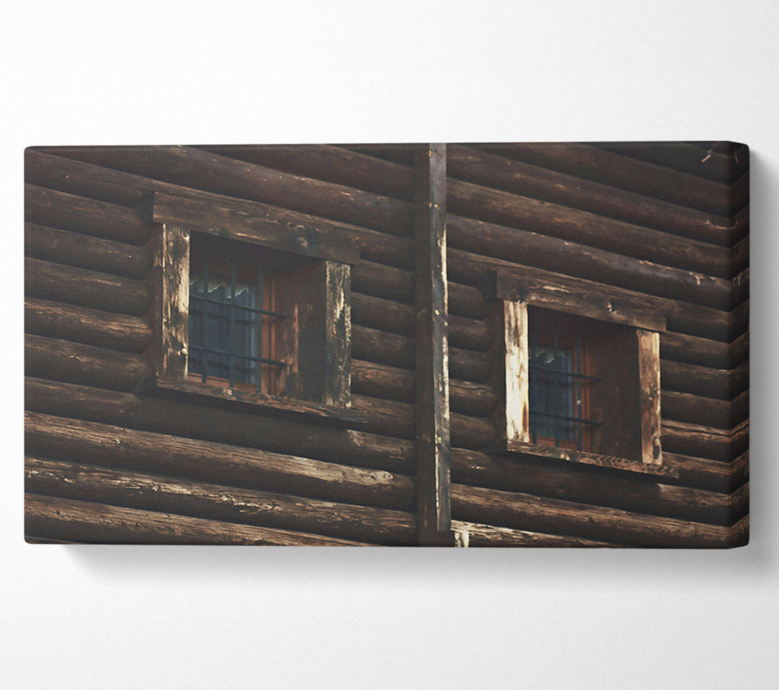  A Canvas Print of Dark Wood Windows Canvas Wall Art