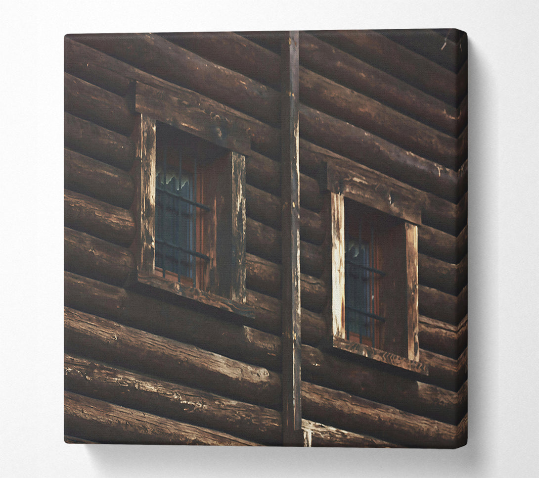  A Canvas Print of Dark Wood Windows Canvas Wall Art