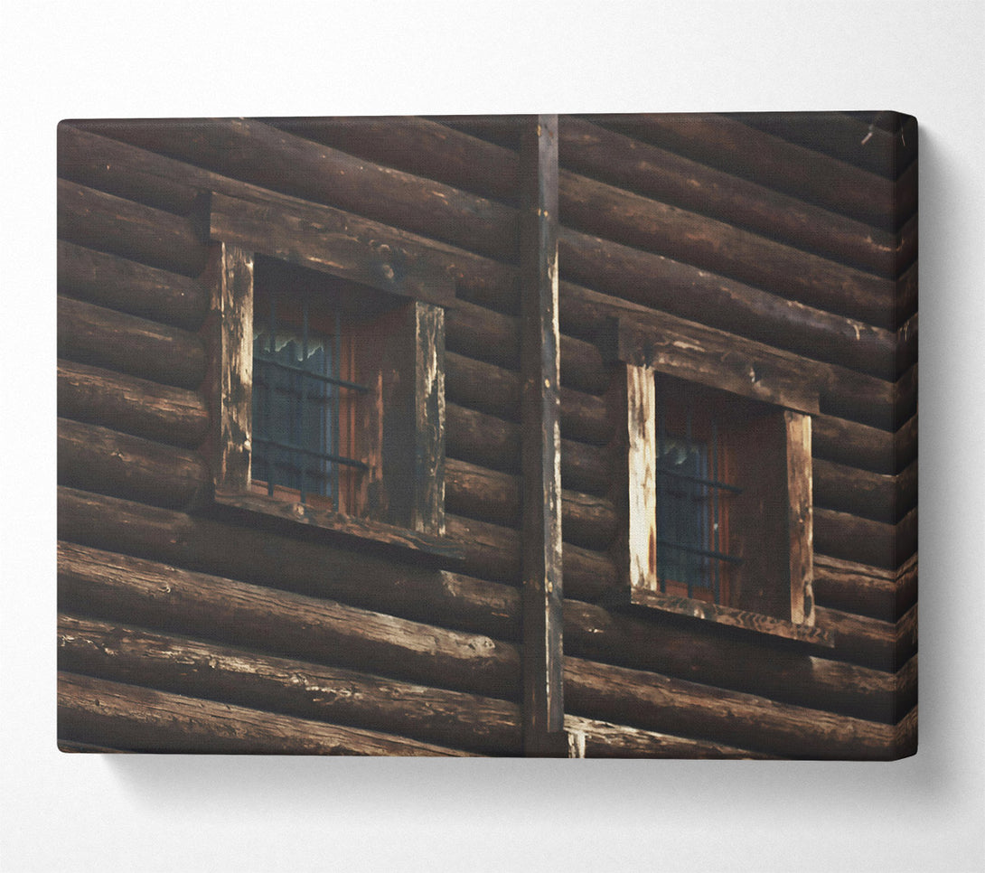  A Canvas Print of Dark Wood Windows Canvas Wall Art