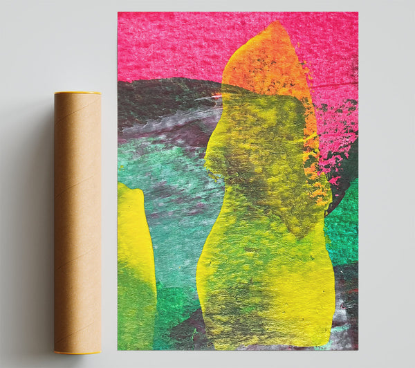 Yellow Abstract Dance Print