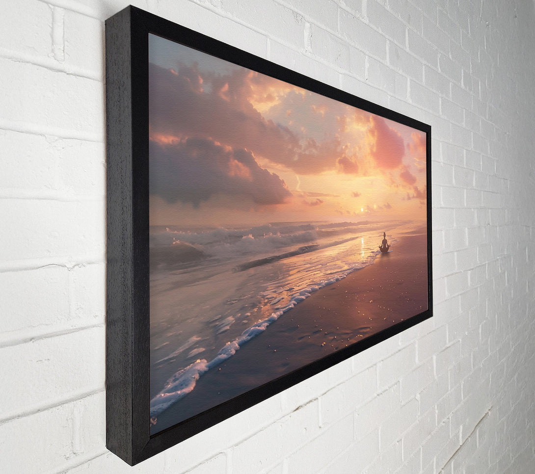  A Canvas Print of Golden Sunset Meditation Canvas Print