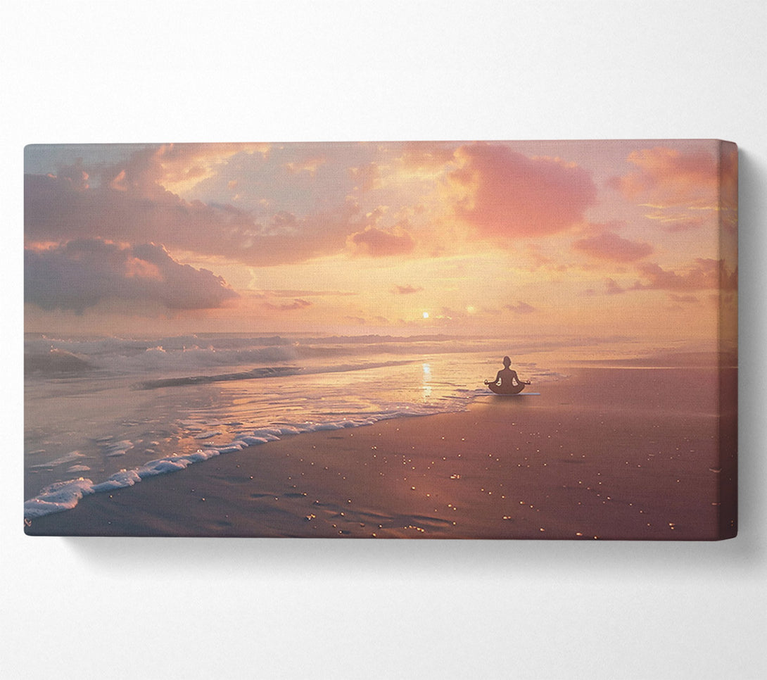  A Canvas Print of Golden Sunset Meditation Canvas Print