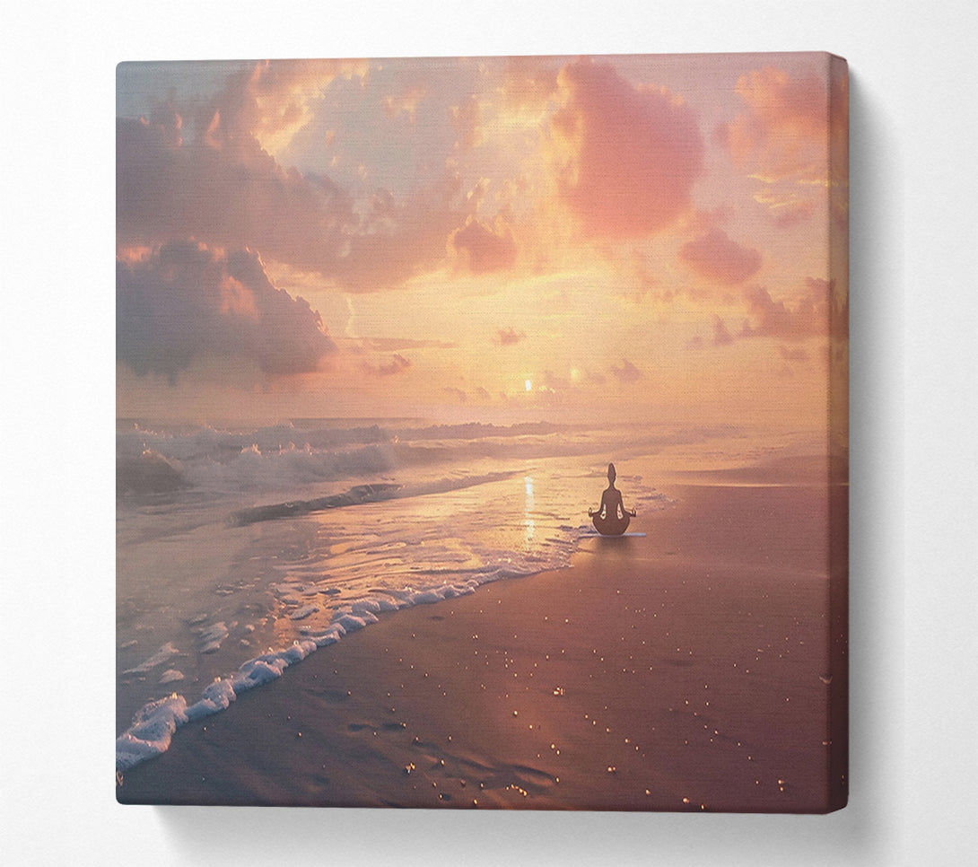  A Canvas Print of Golden Sunset Meditation Canvas Print