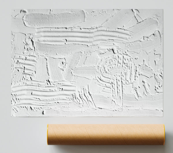 White Textured Lines Giclee Print