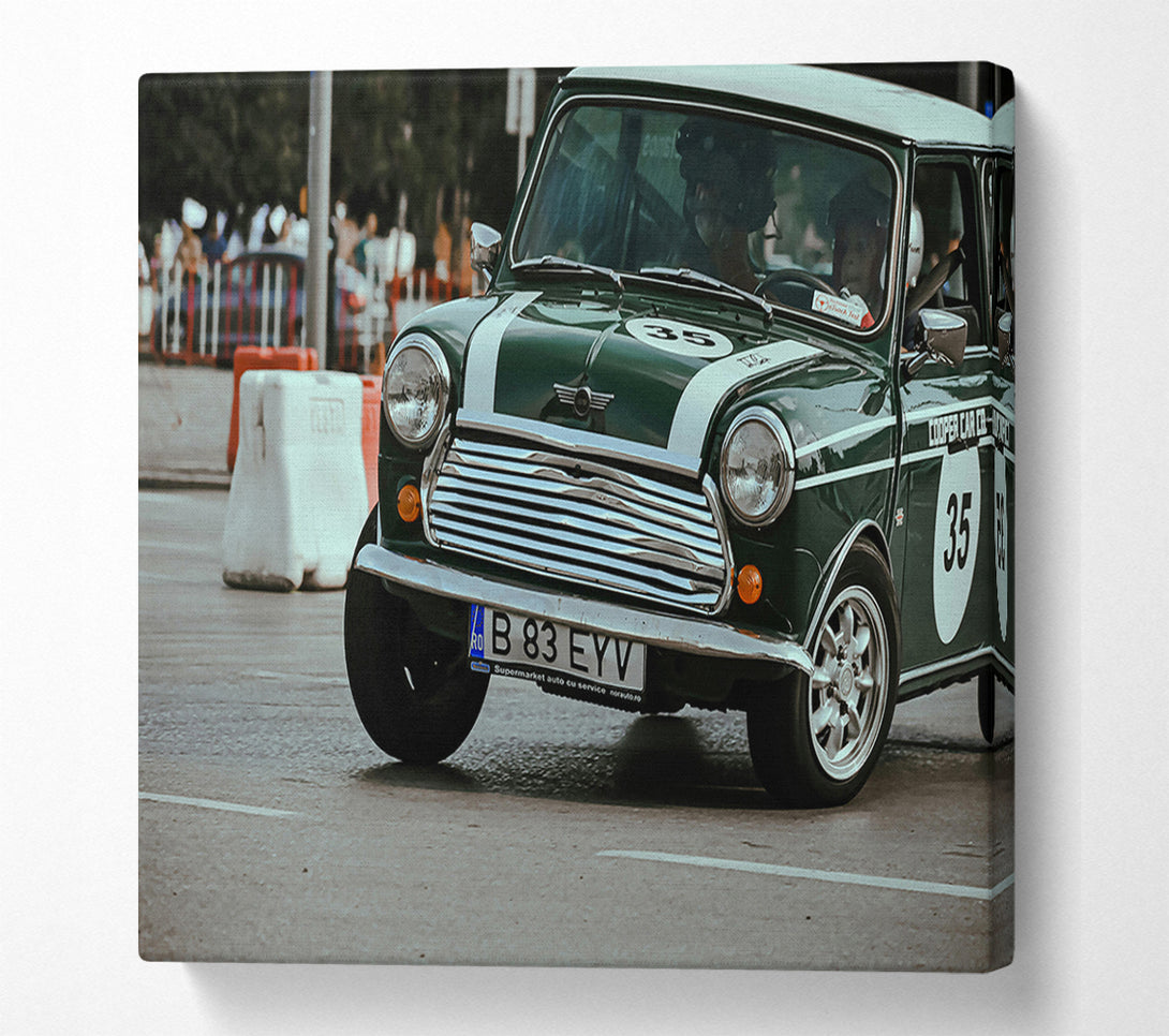  A Canvas Print of Green Mini In Motion Canvas Art