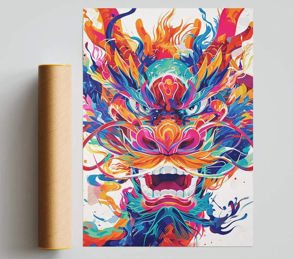 Orange Dragon Fury Print