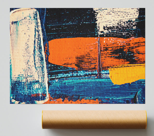Orange Strokes Of Freedom Poster