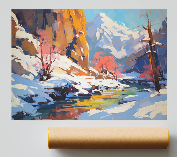 Blue Stream Winter Print