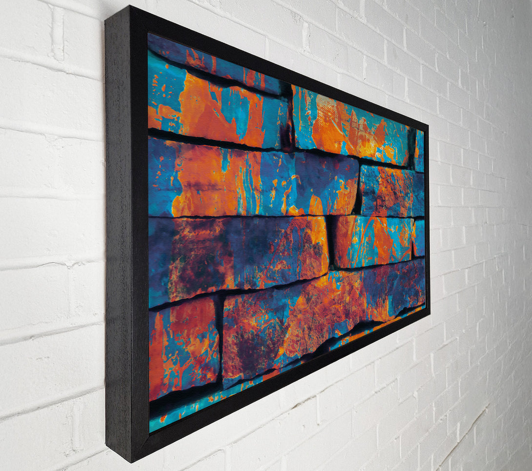  A Canvas Print of Blue And Orange Brickwork Canvas Wall Art