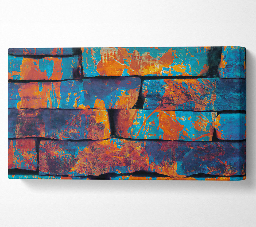  A Canvas Print of Blue And Orange Brickwork Canvas Wall Art