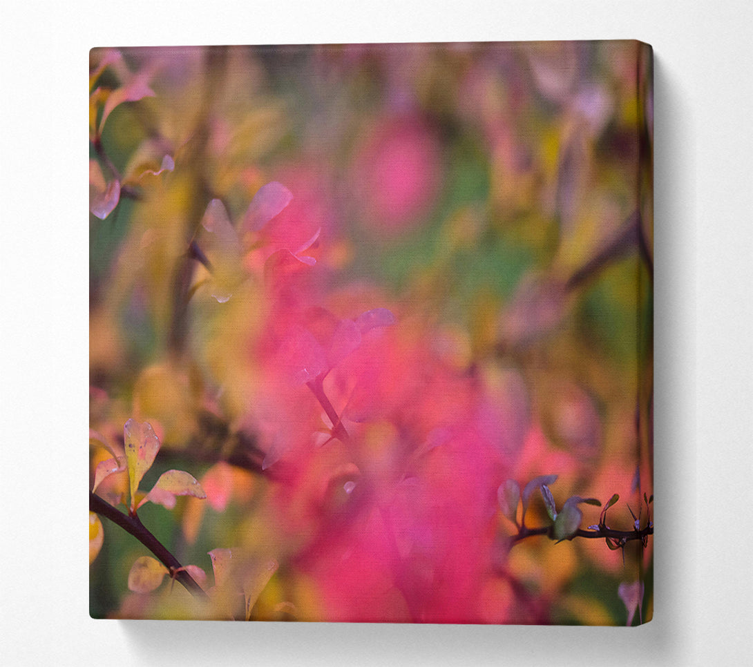  A Canvas Print of Pink Autumn Leaves Canvas Art