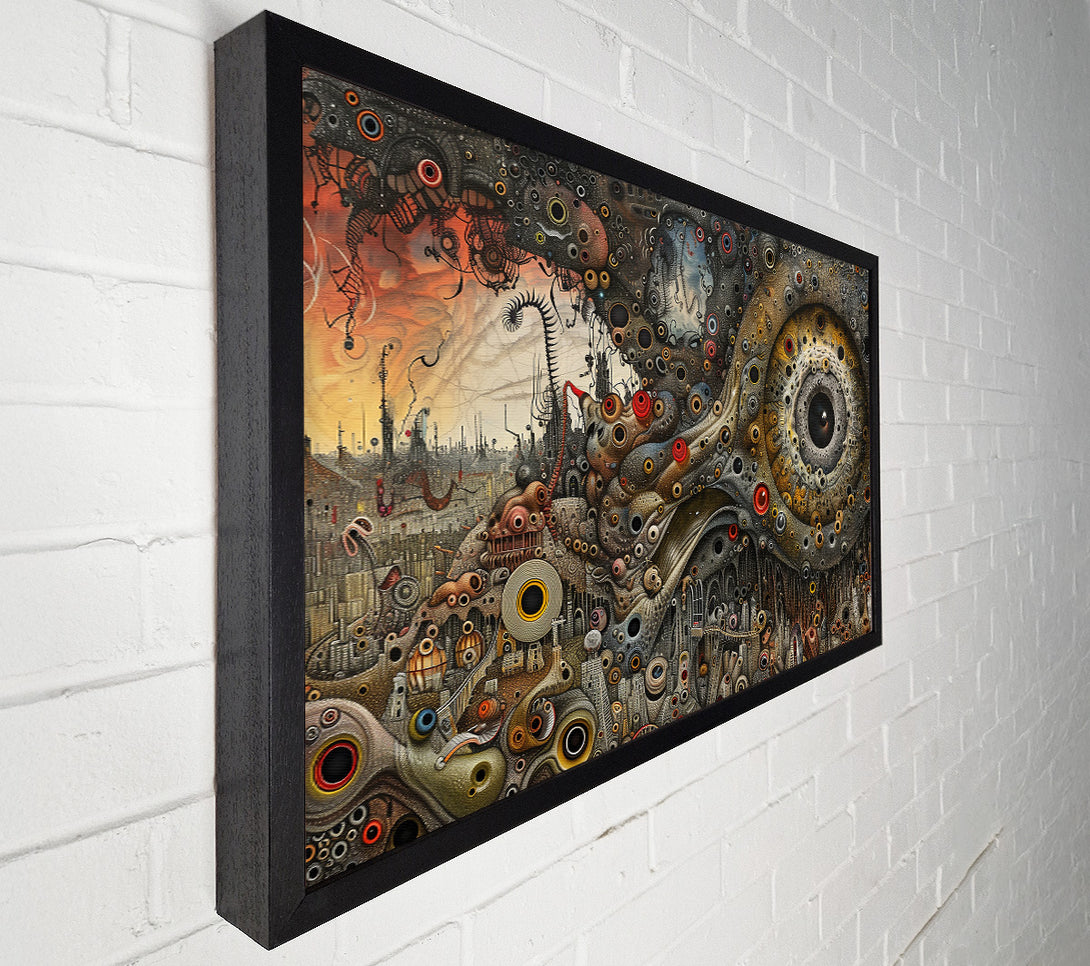  A Canvas Print of Gold Cityscape Gaze Canvas Wall Art