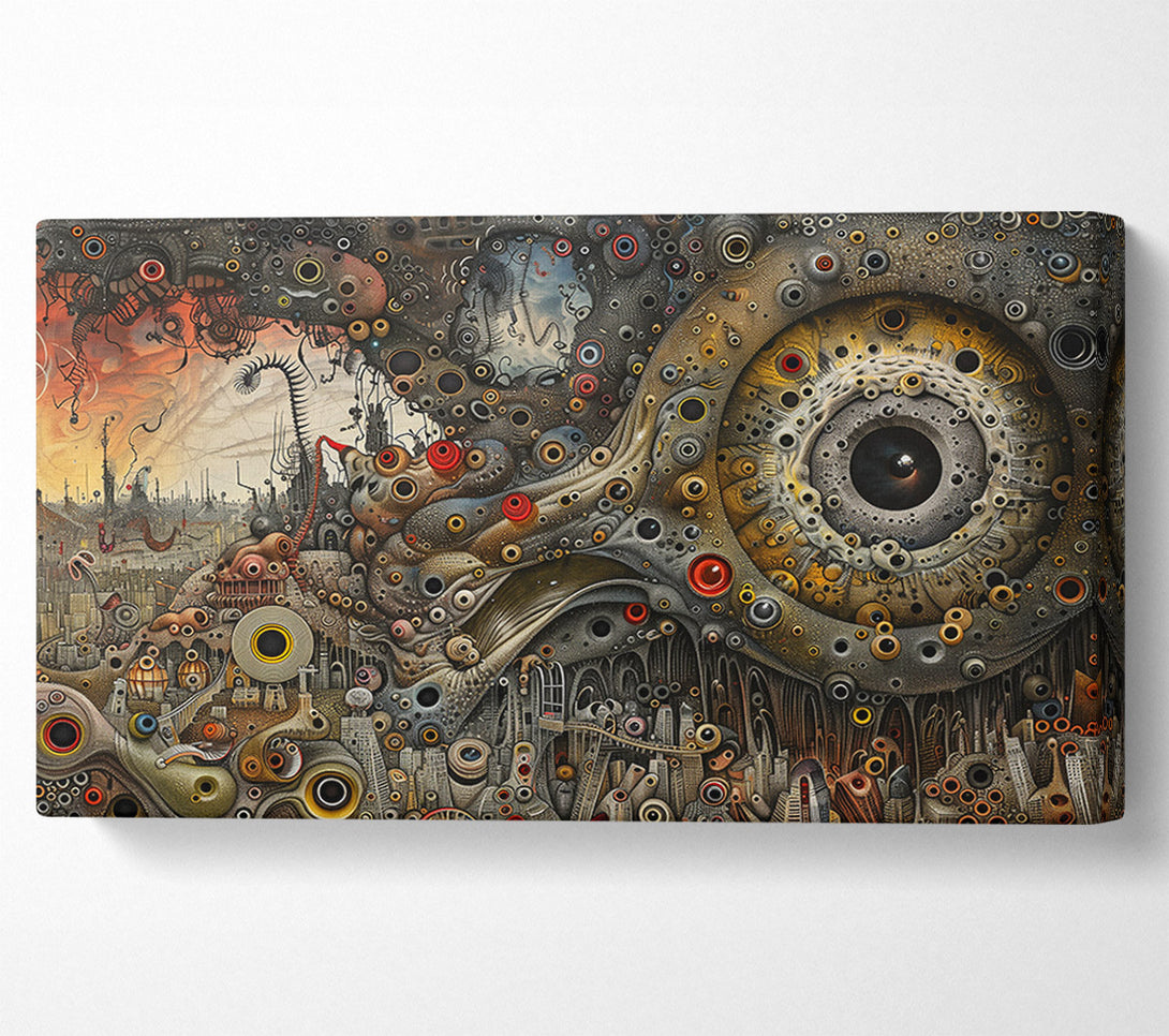  A Canvas Print of Gold Cityscape Gaze Canvas Wall Art