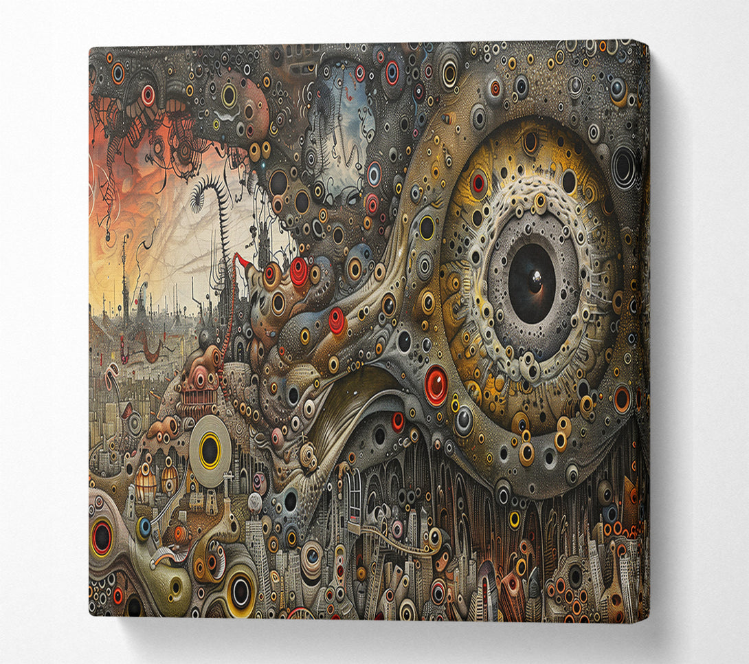  A Canvas Print of Gold Cityscape Gaze Canvas Wall Art