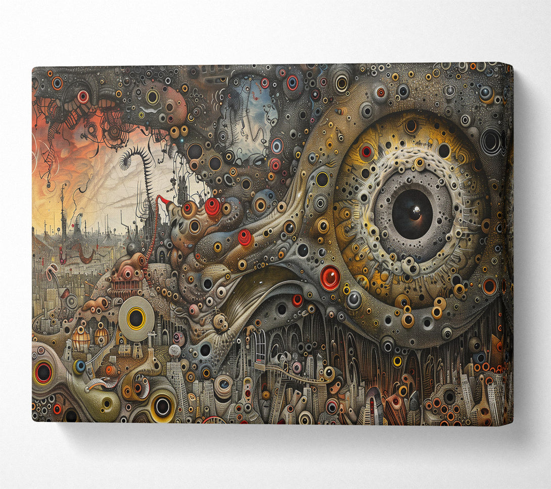 A Canvas Print of Gold Cityscape Gaze Canvas Wall Art