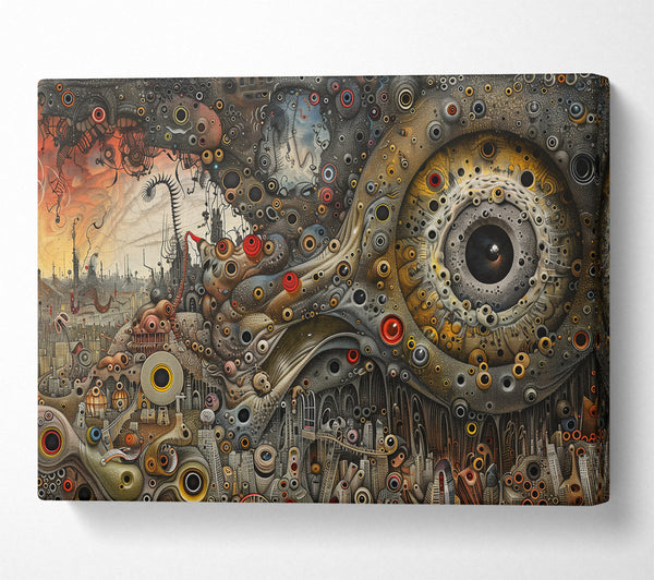  A Canvas Print of Gold Cityscape Gaze Canvas Wall Art