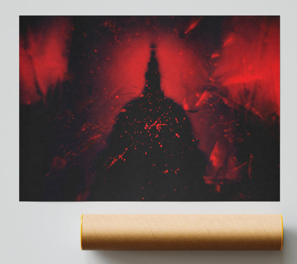 Crimson Silhouette Print
