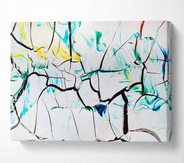  A Canvas Print of Black Lines In Teal Water Canvas Print