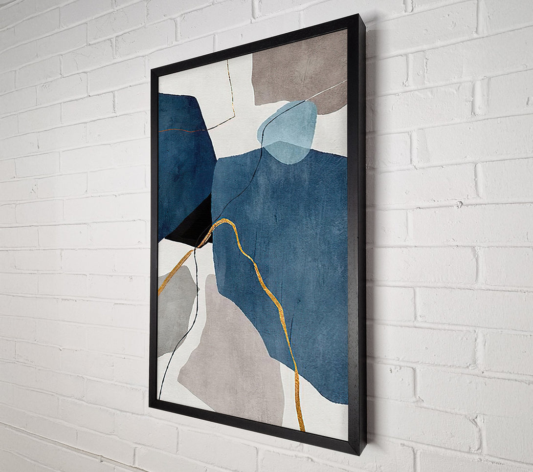  A Canvas Print of Blue Abstract Gold Canvas Wall Art