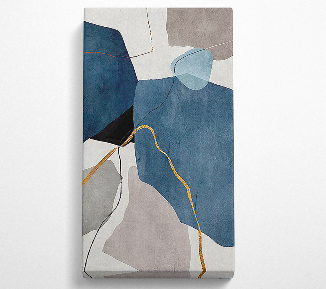  A Canvas Print of Blue Abstract Gold Canvas Wall Art