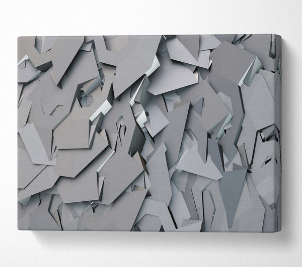  A Canvas Print of Silver Geometric Chaos Canvas Wall Art