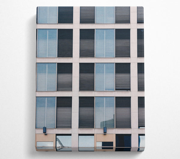  A Canvas Print of Blue Blinds Facade Canvas Art