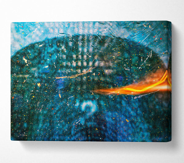  A Canvas Print of Teal Cosmic Fire Canvas Wall Art