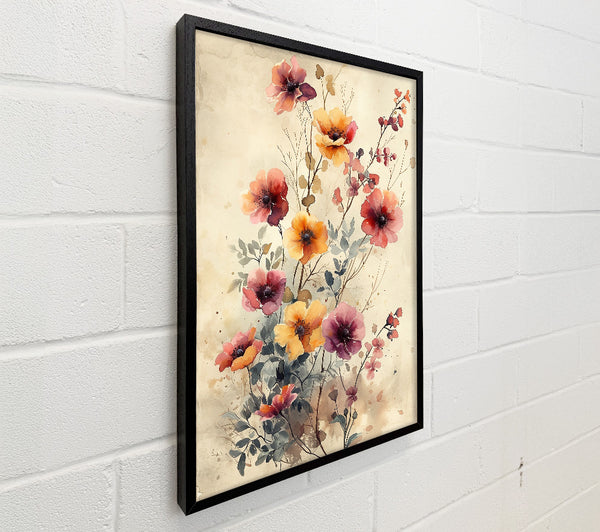 Golden Floral Watercolor