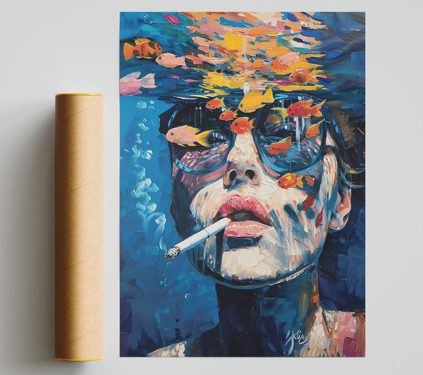 Blue Fish Smoke Poster