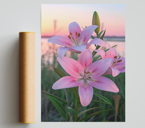 Pale Pink Lilies Giclee Print
