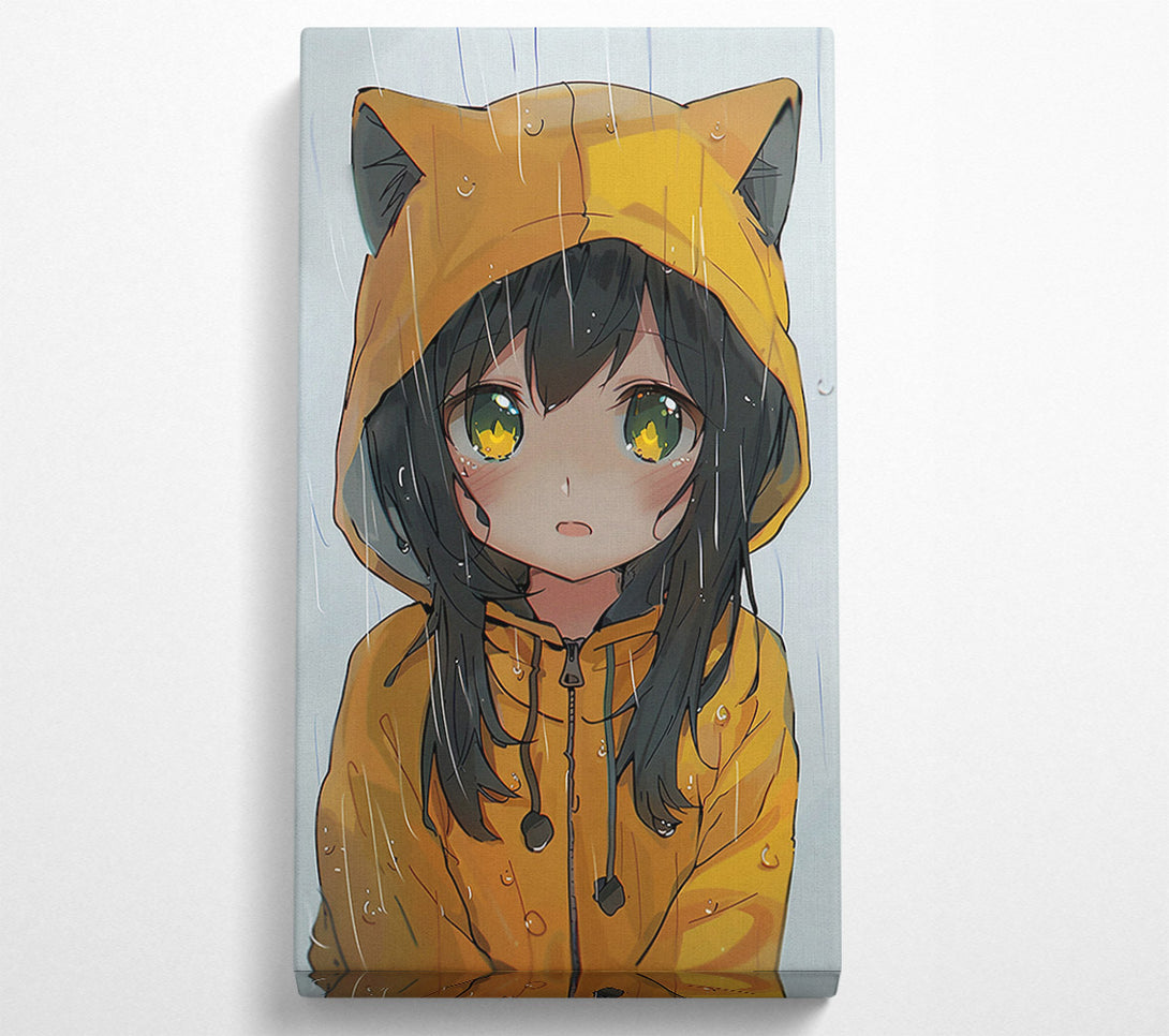  A Canvas Print of Golden Raincoat Girl Canvas Print