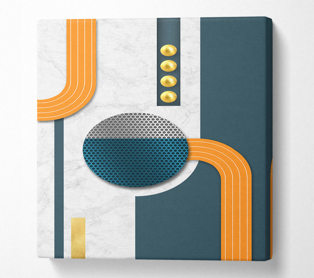  A Canvas Print of Blue Abstract With Shapes Canvas Art